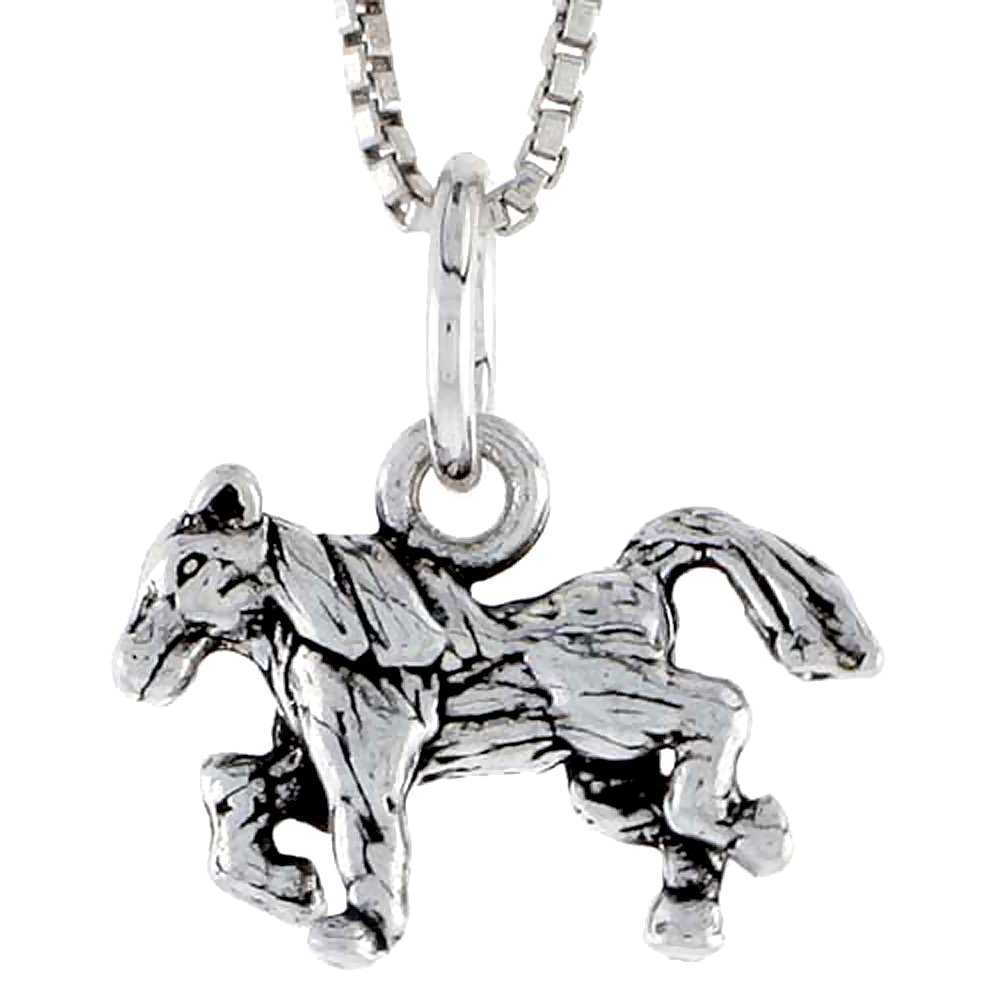 Sterling Silver Running Horse Charm, 5/8 inch wide