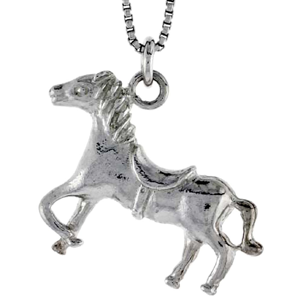 Sterling Silver Horse Charm, 1 inch wide