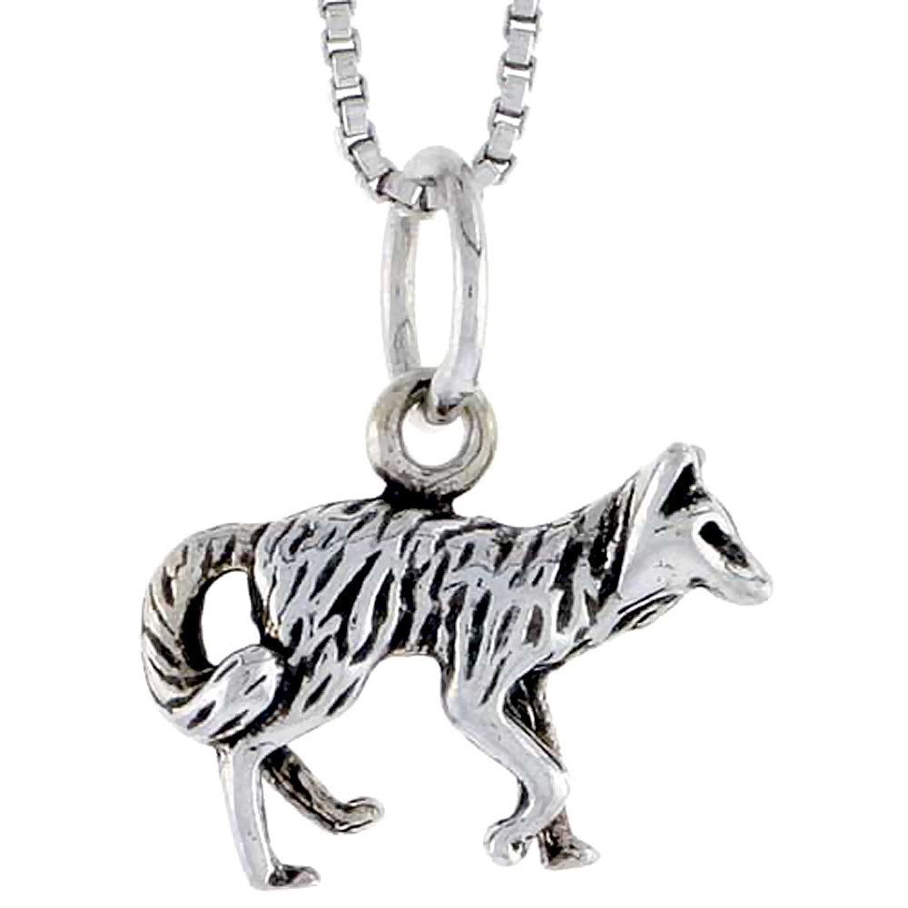 Sterling Silver Fox Charm, 5/8 inch wide