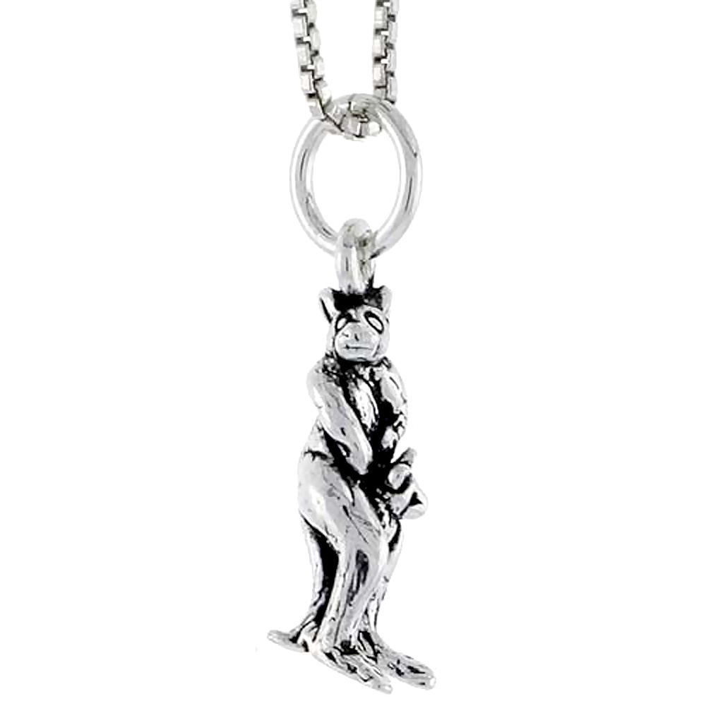 Sterling Silver Kangaroo Charm, 3/4 inch tall