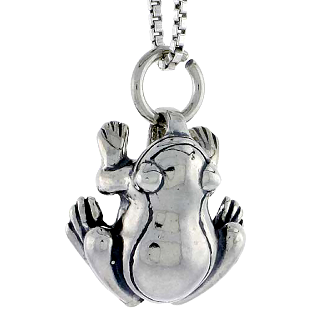 Sterling Silver Frog Charm, 1/2 inch tall