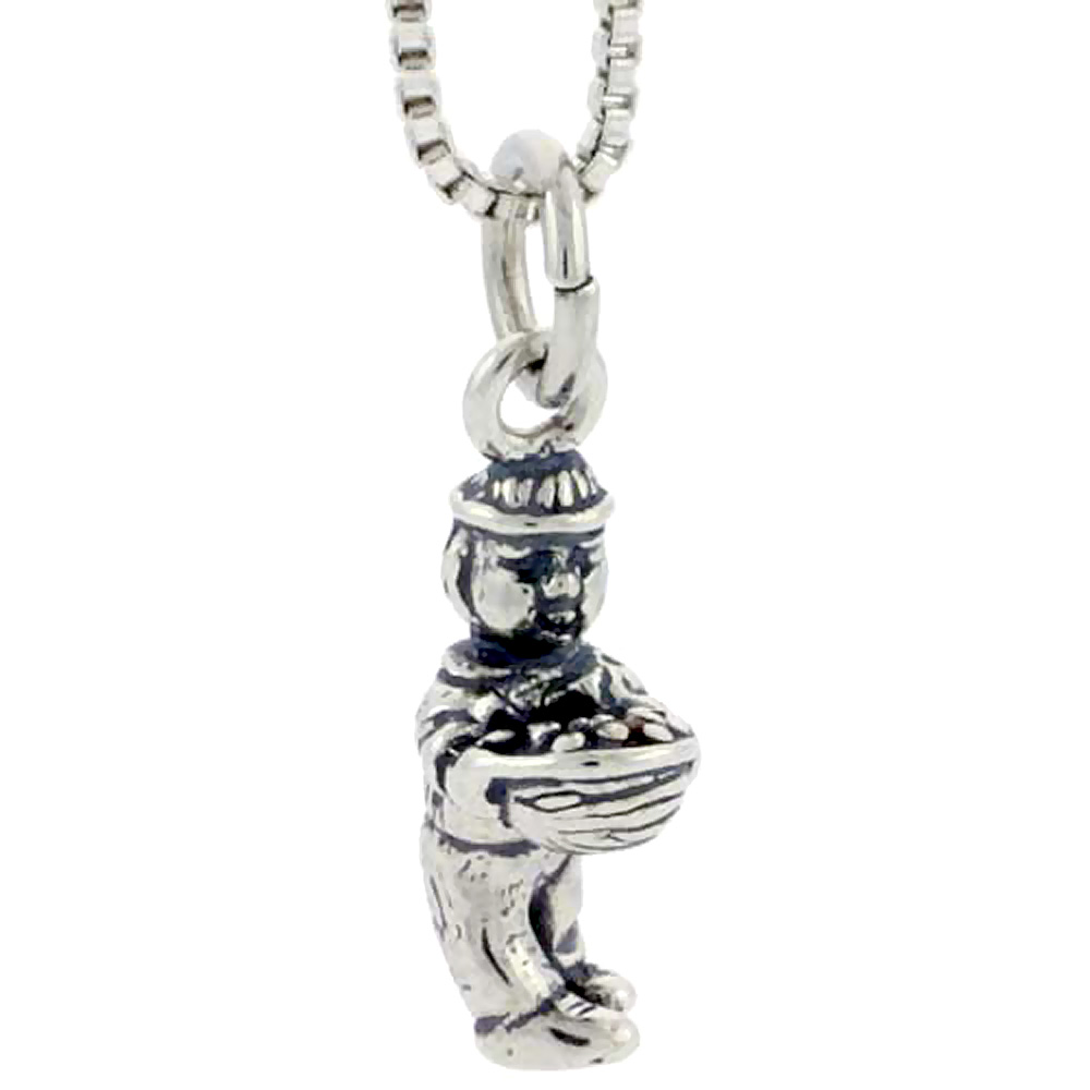 Sterling Silver Farmer Charm, 5/8 inch tall