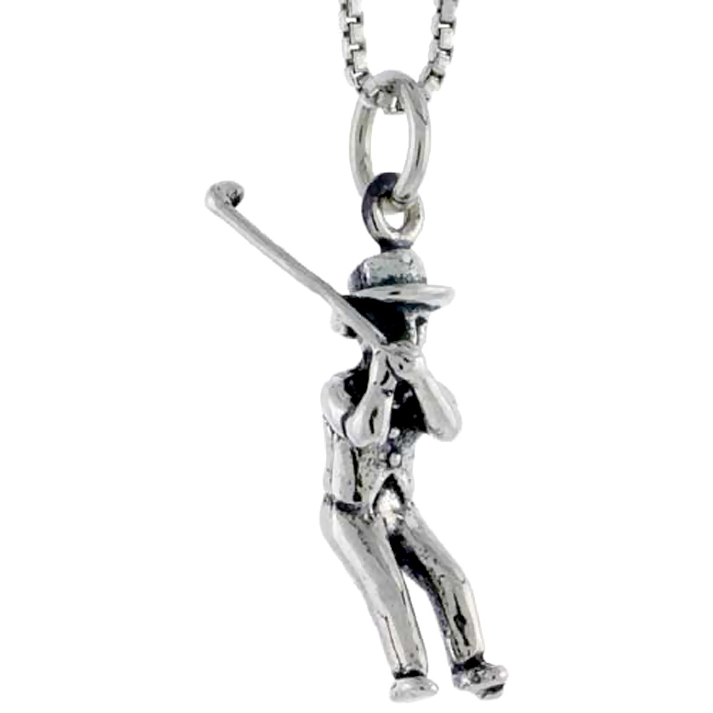 Sterling Silver Golfer Charm, 3/4 inch tall