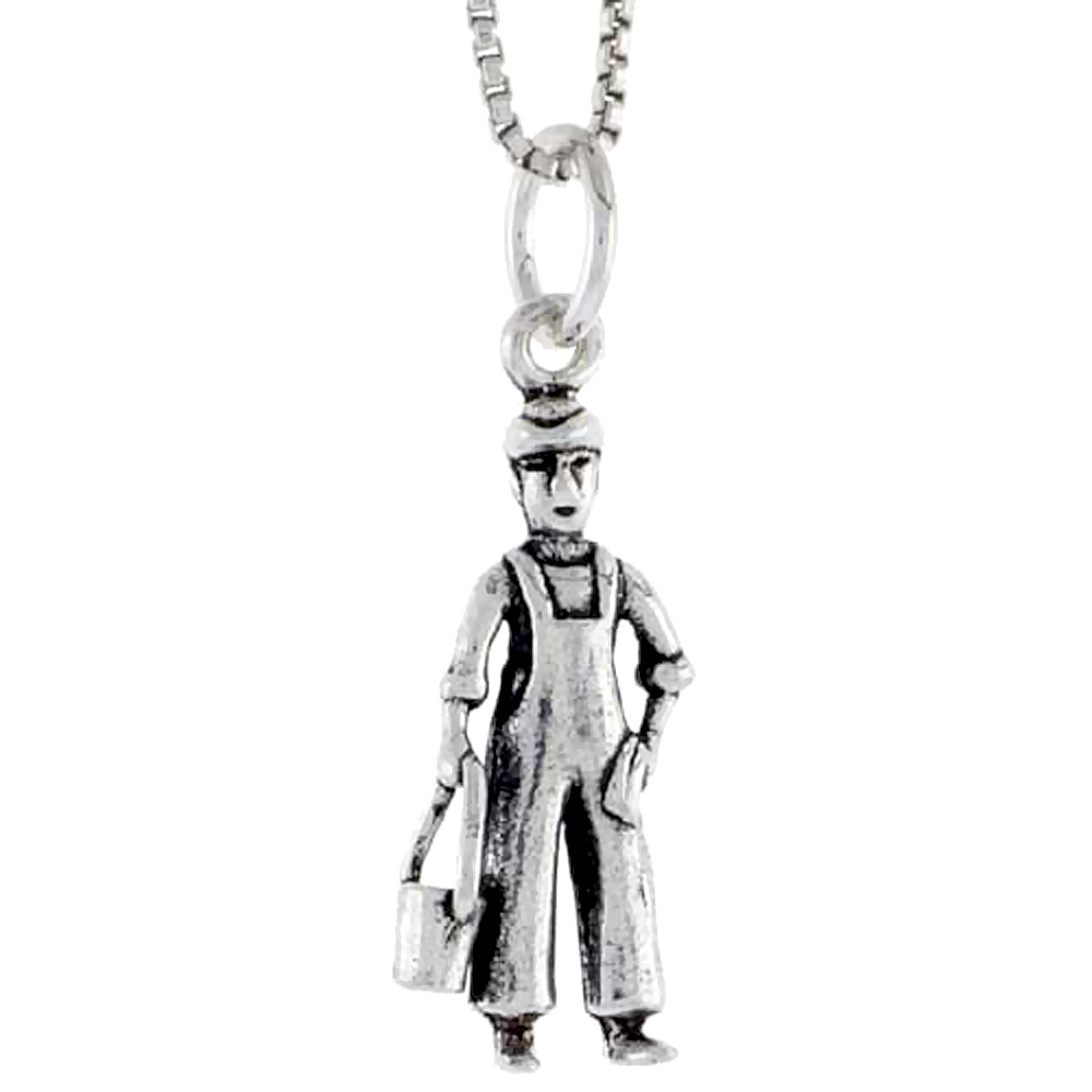 Sterling Silver Milk Man Charm, 7/8 inch tall