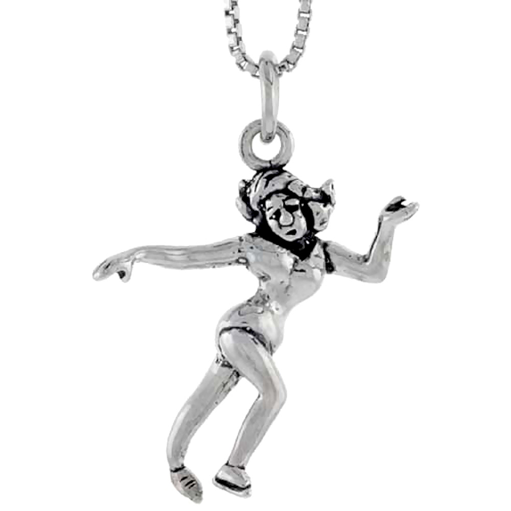 Sterling Silver Dancer Charm, 1 inch tall