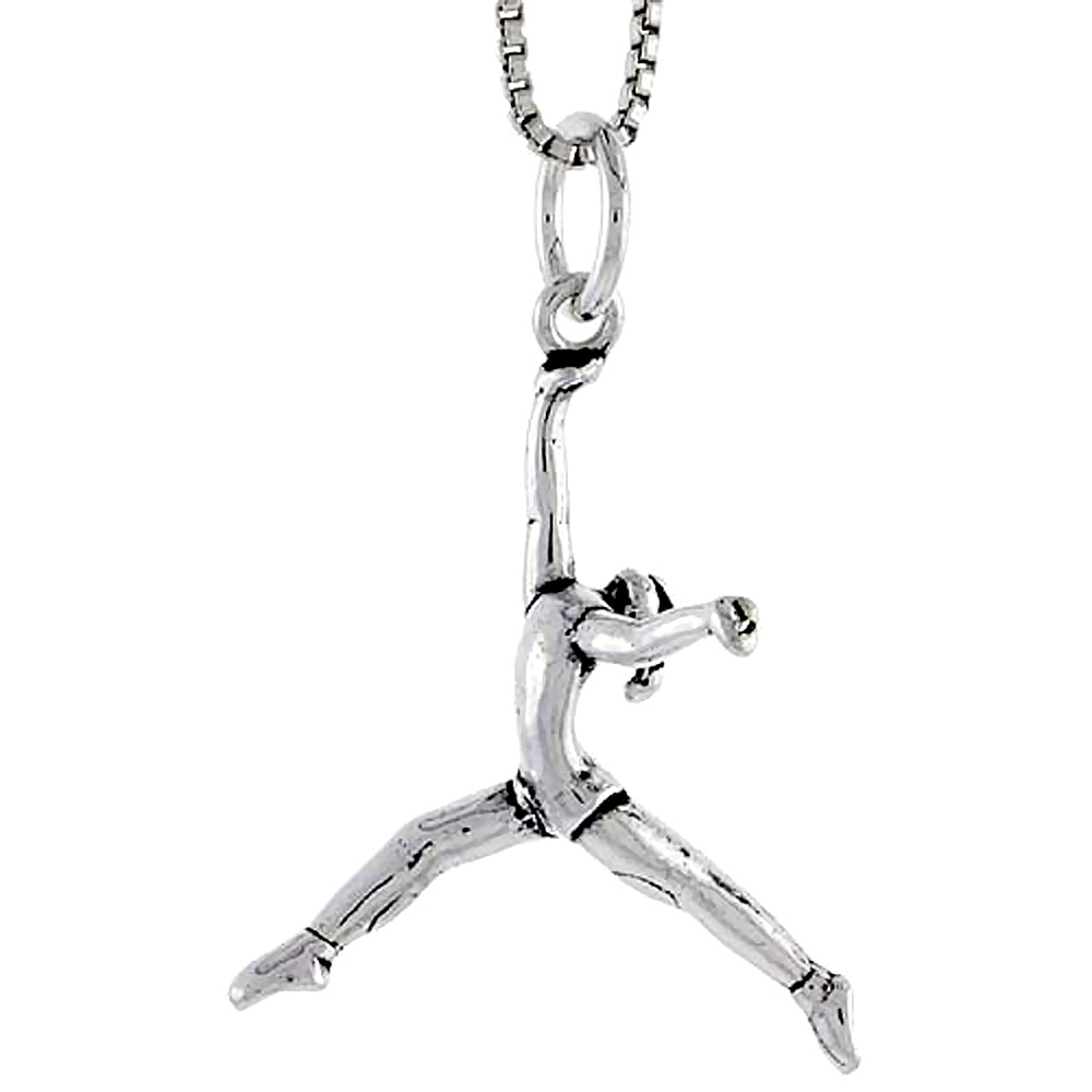 Sterling Silver Gymnast Charm, 1 inch tall