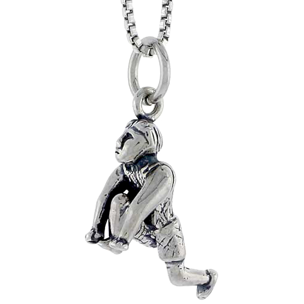 Sterling Silver Runner Charm, 3/4 inch tall