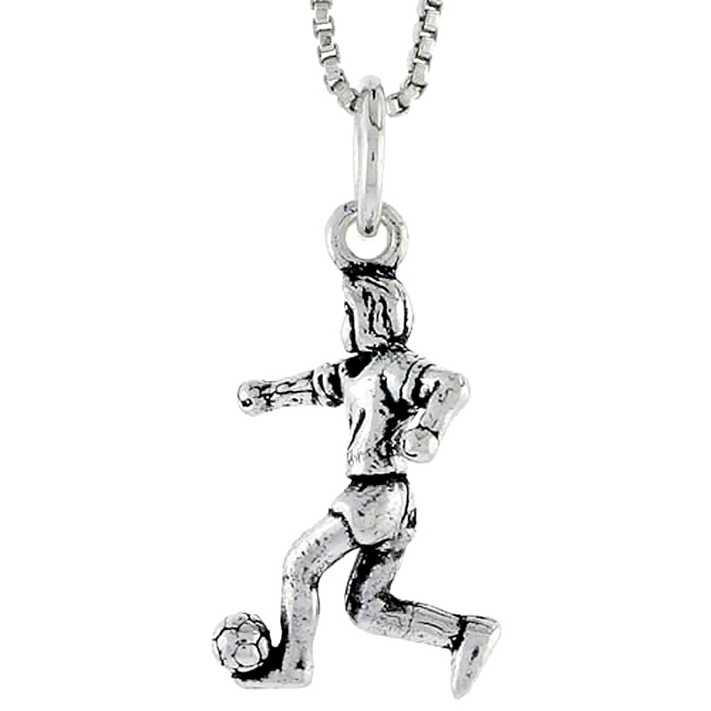 Sterling Silver Soccer Player Charm, 3/4 inch tall