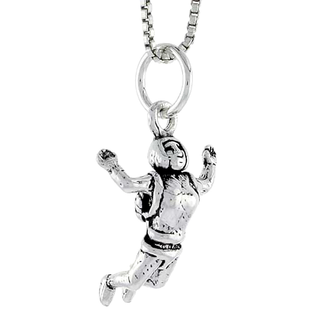 Sterling Silver Base Jumper Charm, 3/4 inch tall