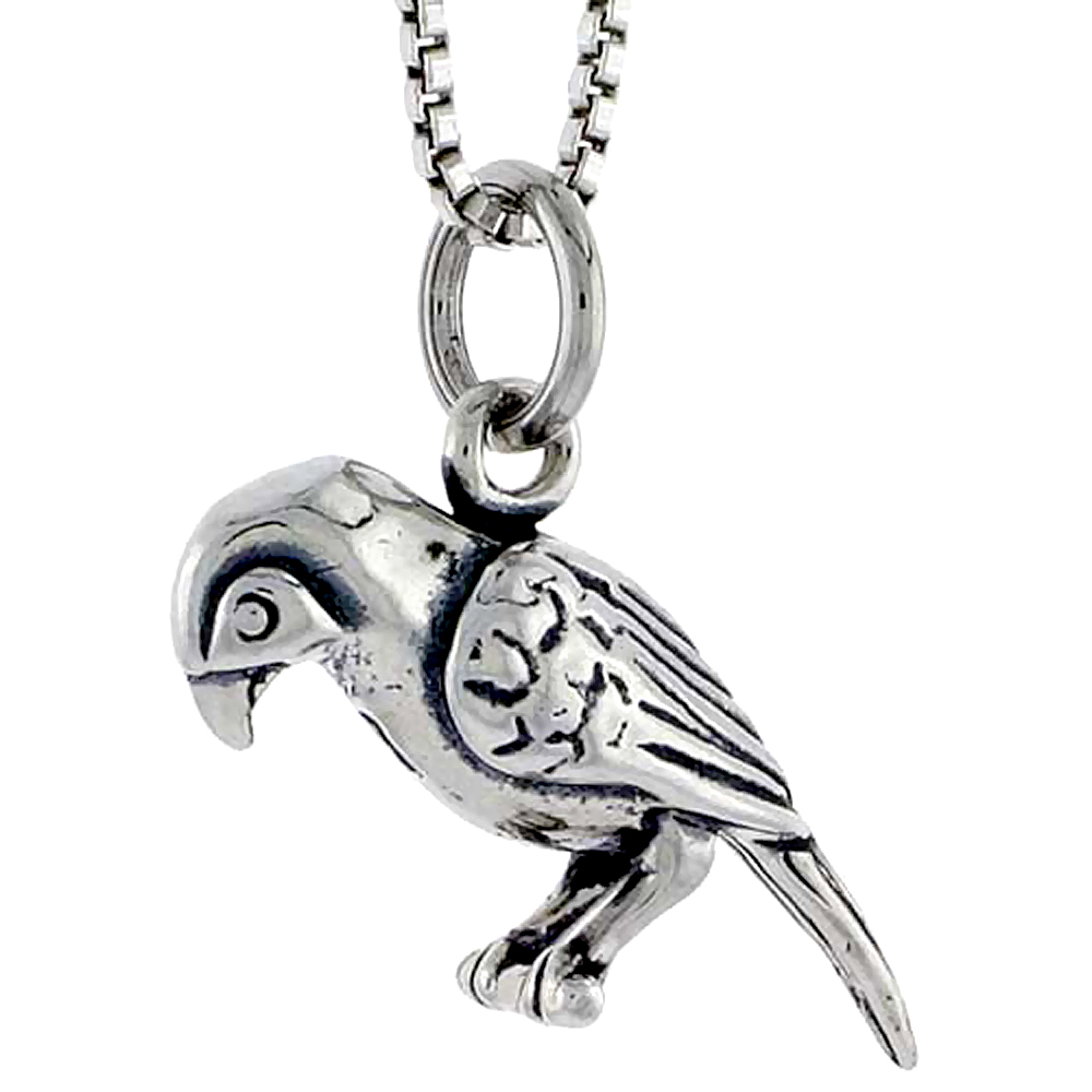 Sterling Silver Bird Charm, 1/2 inch tall