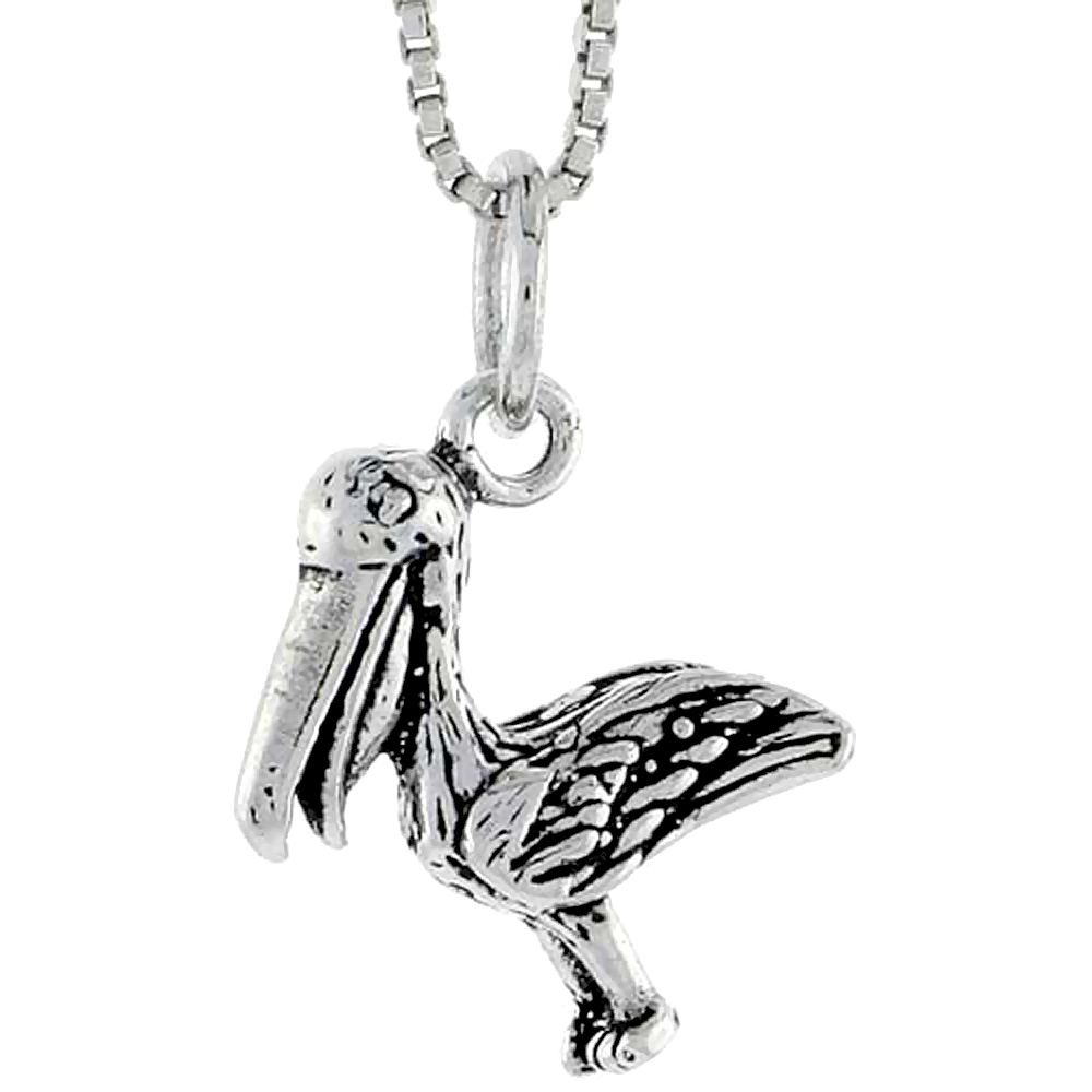 Sterling Silver Bird Charm, 5/8 inch tall