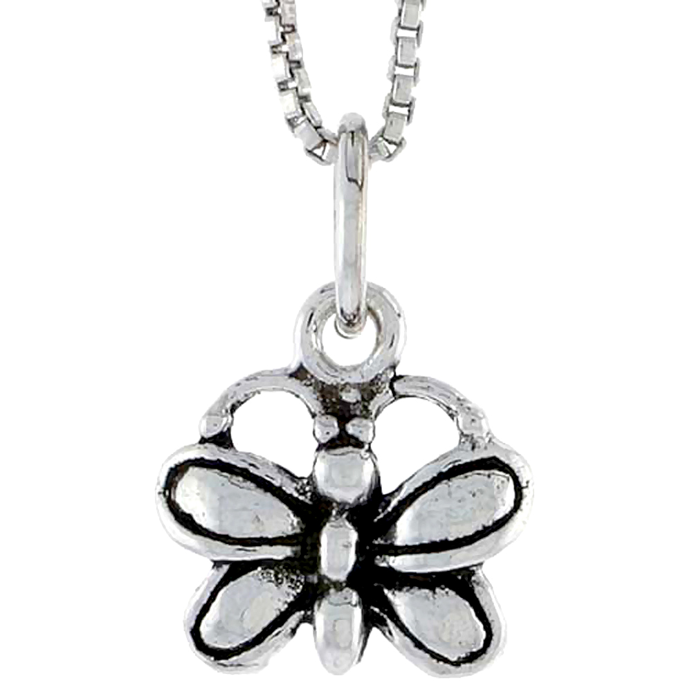 Sterling Silver Butterfly Charm, 3/8 inch tall