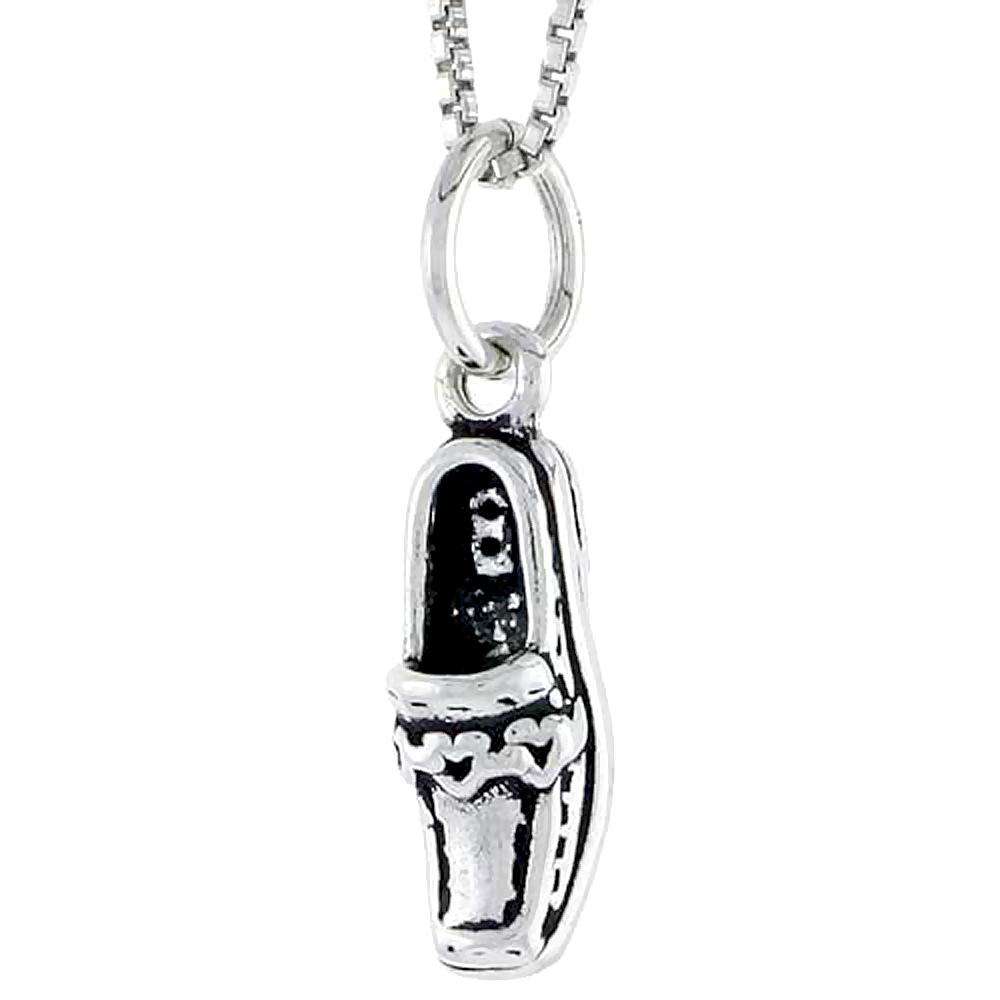 Sterling Silver Shoe Charm, 5/8 inch tall