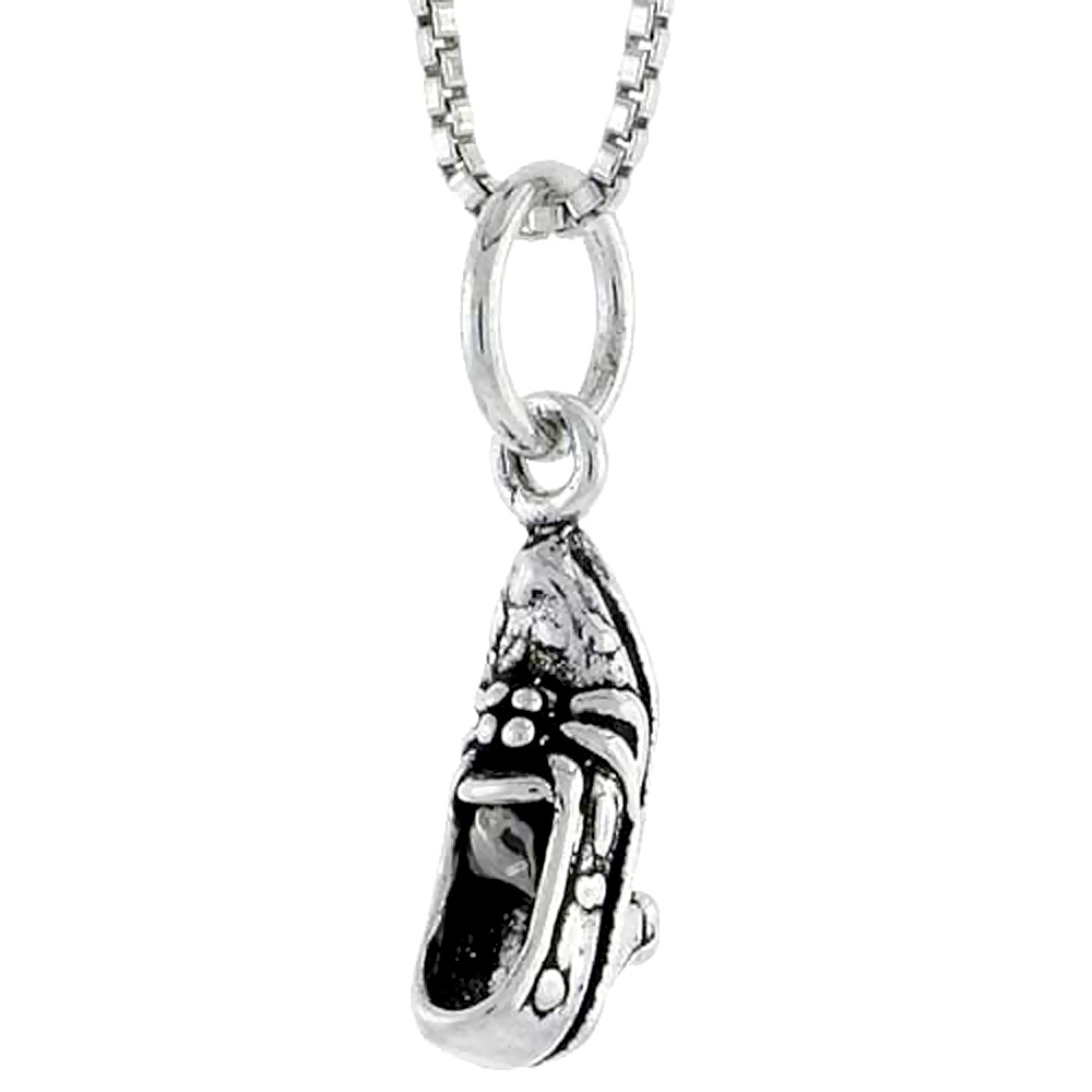 Sterling Silver Heeled Shoe Charm, 1/2 inch tall