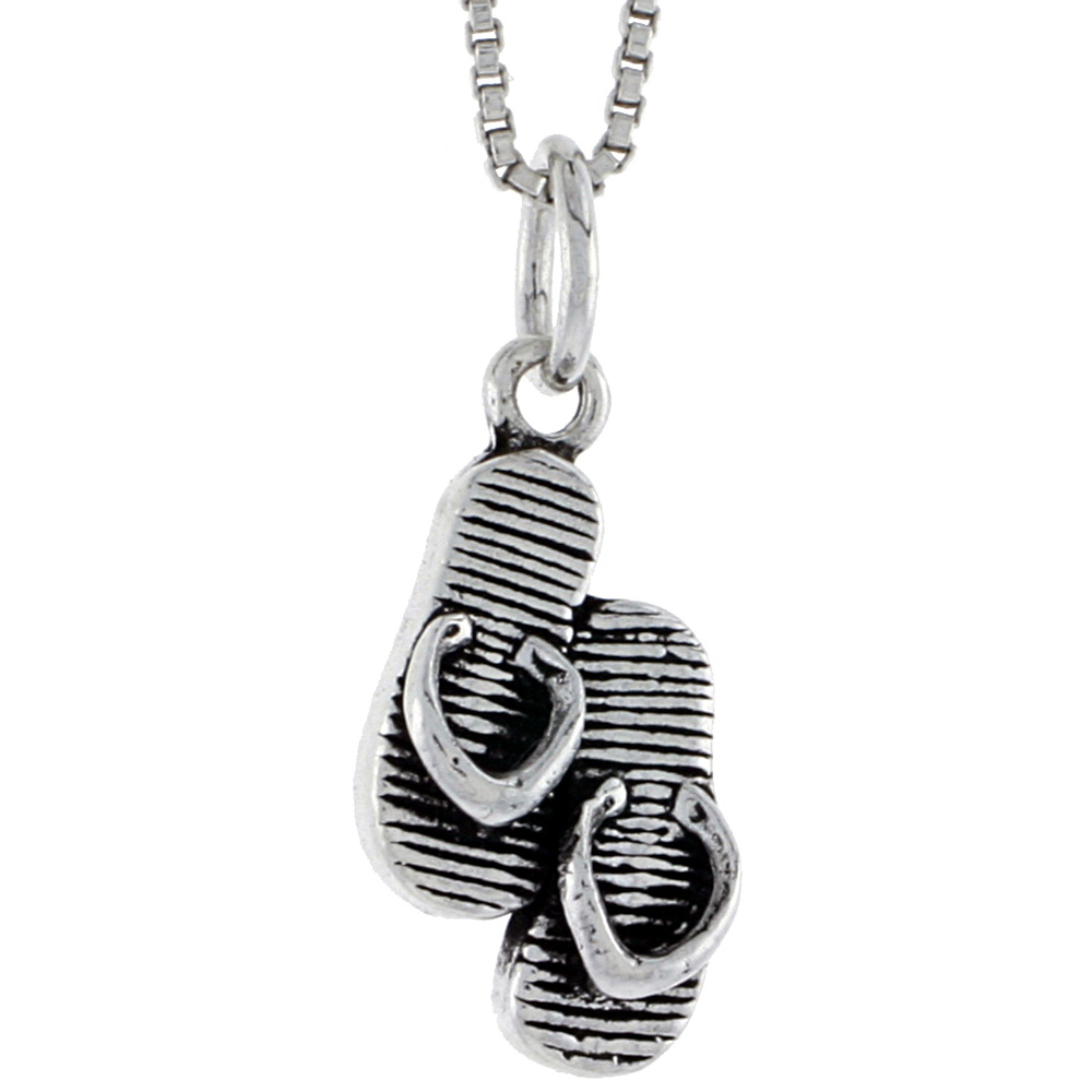 Sterling Silver Flip Flop Charm, 3/4 inch tall