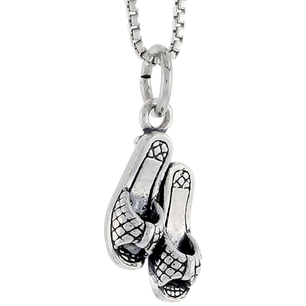 Sterling Silver Sandal Charm, 5/8 inch tall