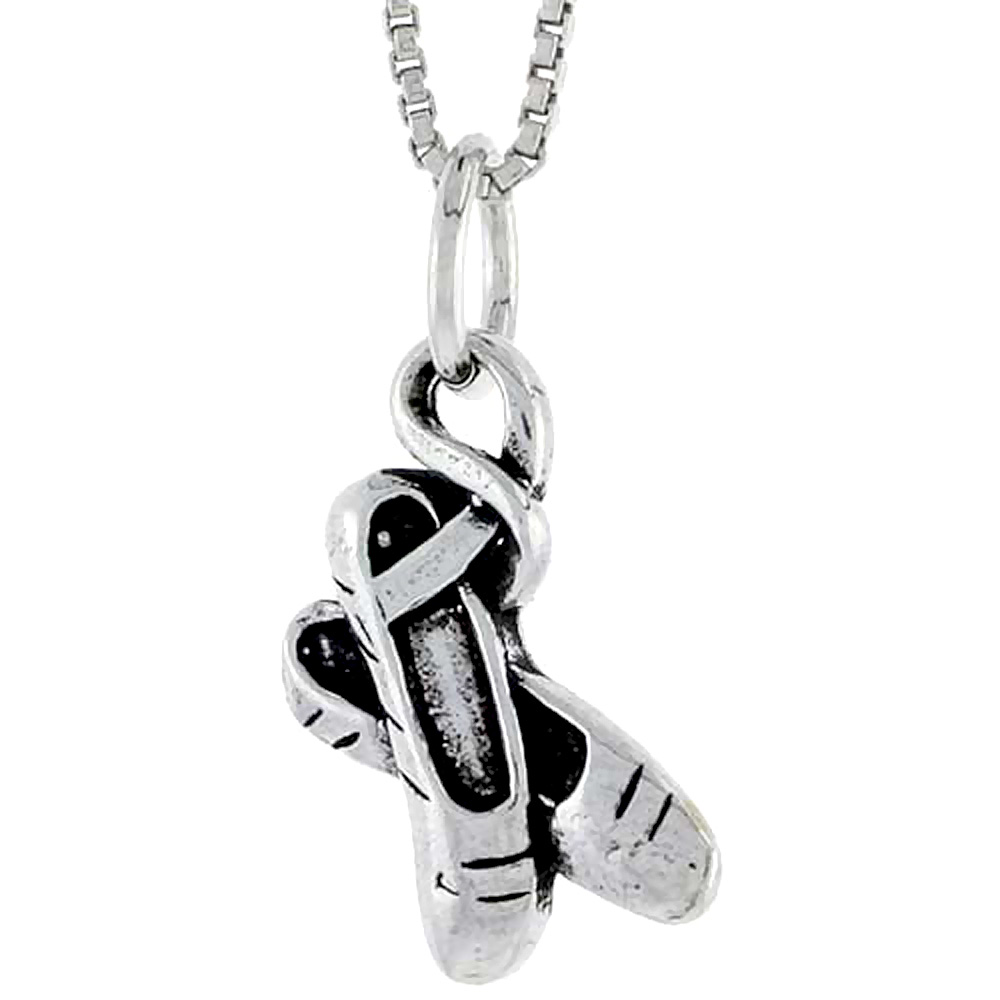 Sterling Silver Doll Shoes Charm, 5/8 inch tall