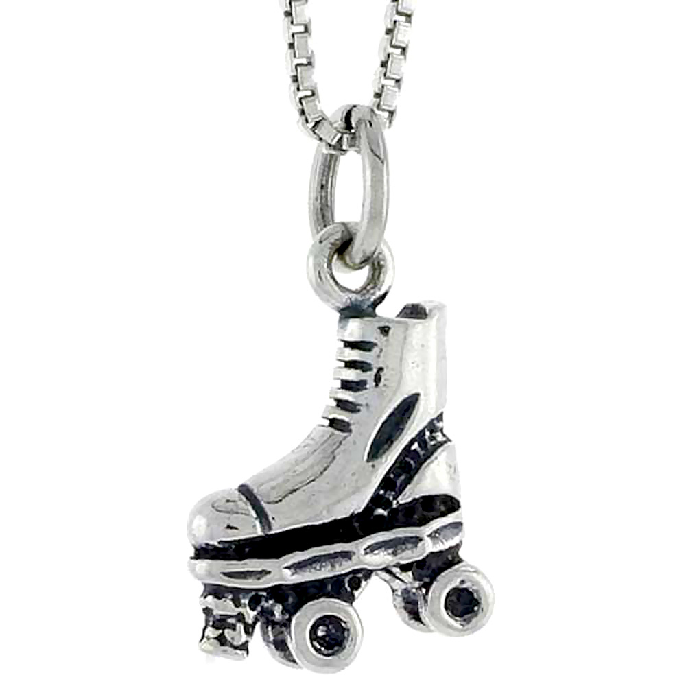 Sterling Silver Roller Skate Shoe Charm, 1/2 inch tall