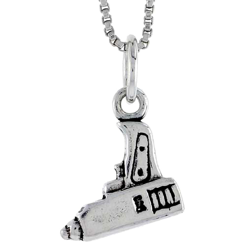 Sterling Silver Drill Charm, 1/2 inch tall