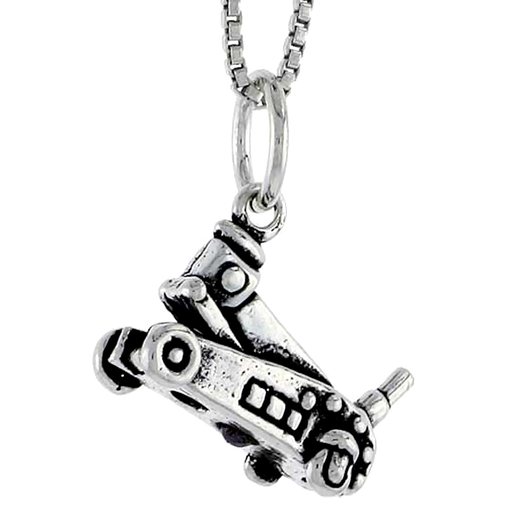 Sterling Silver Hydraulic Jack Charm, 5/16 inch tall