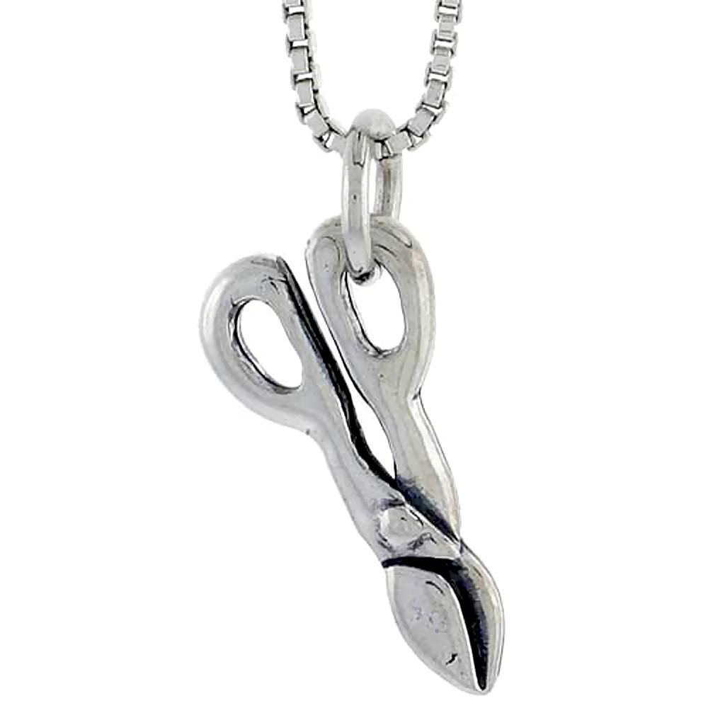 Sterling Silver Metal Shears Charm, 5/8 inch tall