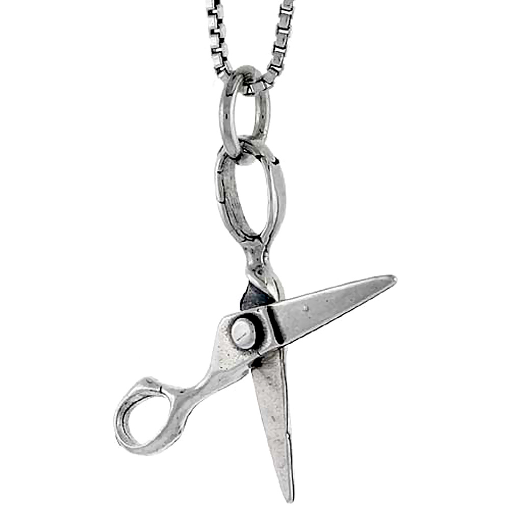 Sterling Silver Scissors Charm, 7/8 inch tall