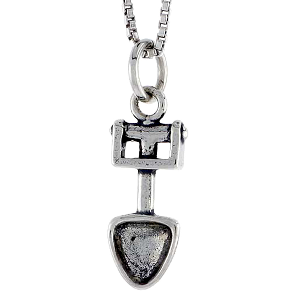 Sterling Silver Shovel Charm, 5/8 inch tall