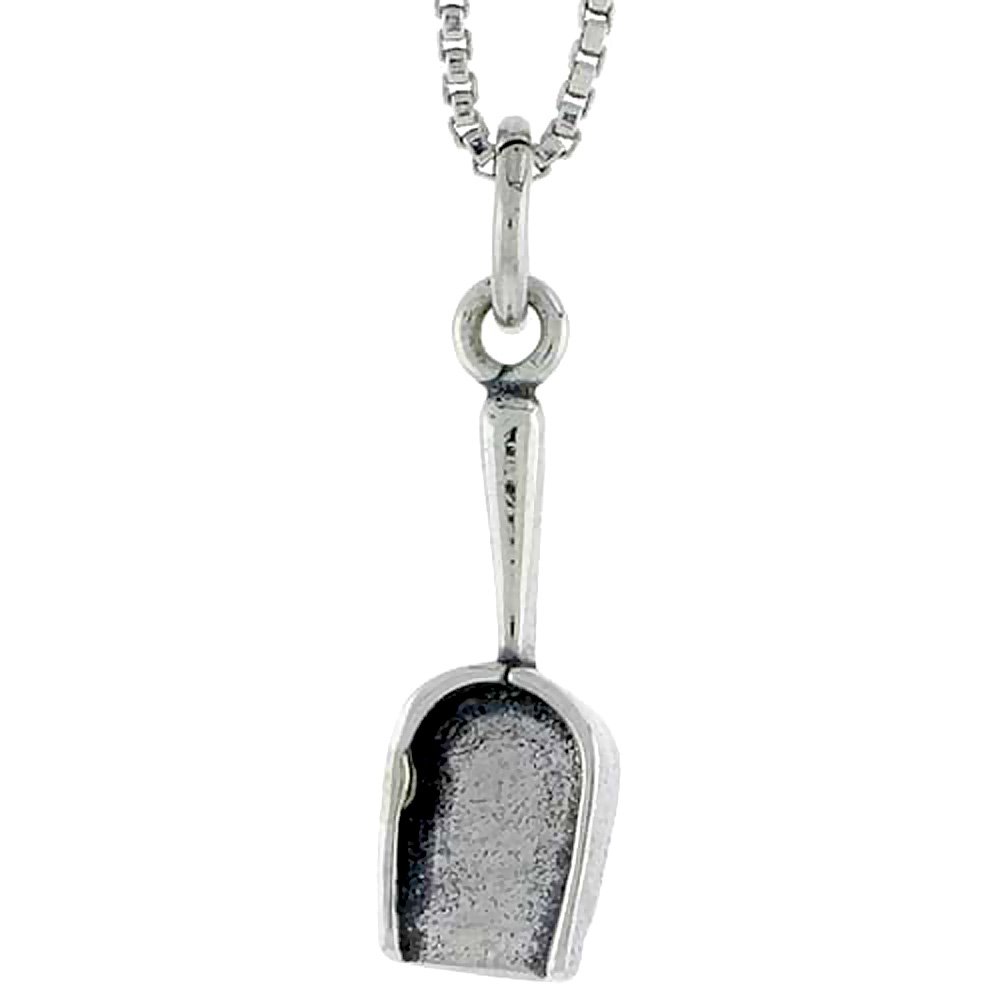 Sterling Silver Shovel Charm, 5/8 inch tall