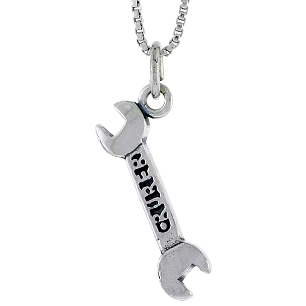 Sterling Silver Wrench Charm, 3/4 inch tall