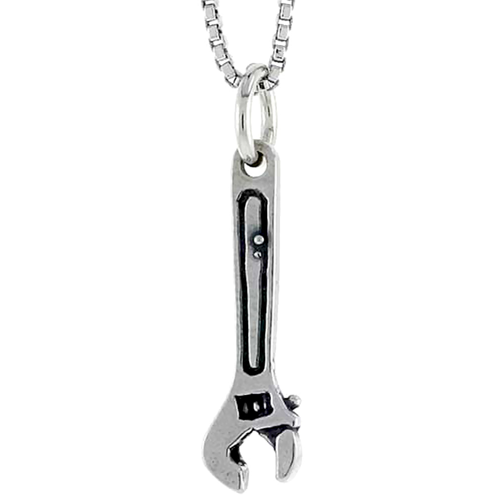 Sterling Silver Wrench Charm, 3/4 inch tall