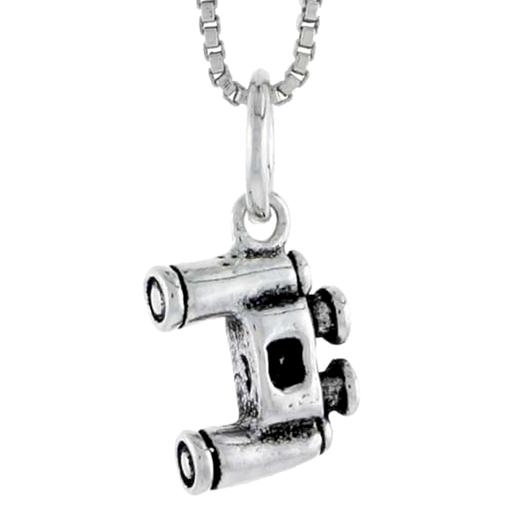 Sterling Silver Binoculars Charm, 1/2 inch tall