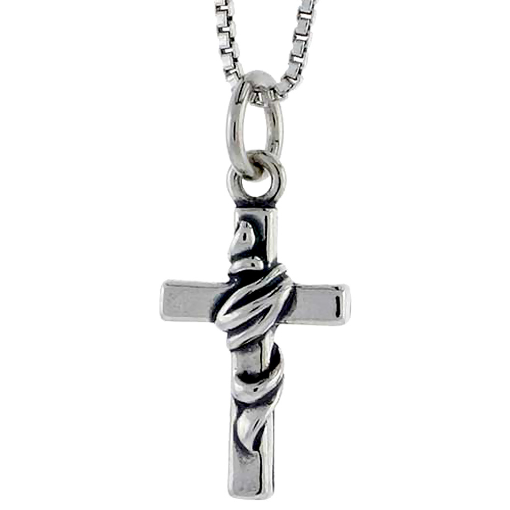 Sterling Silver Cross Charm, 5/8 inch tall