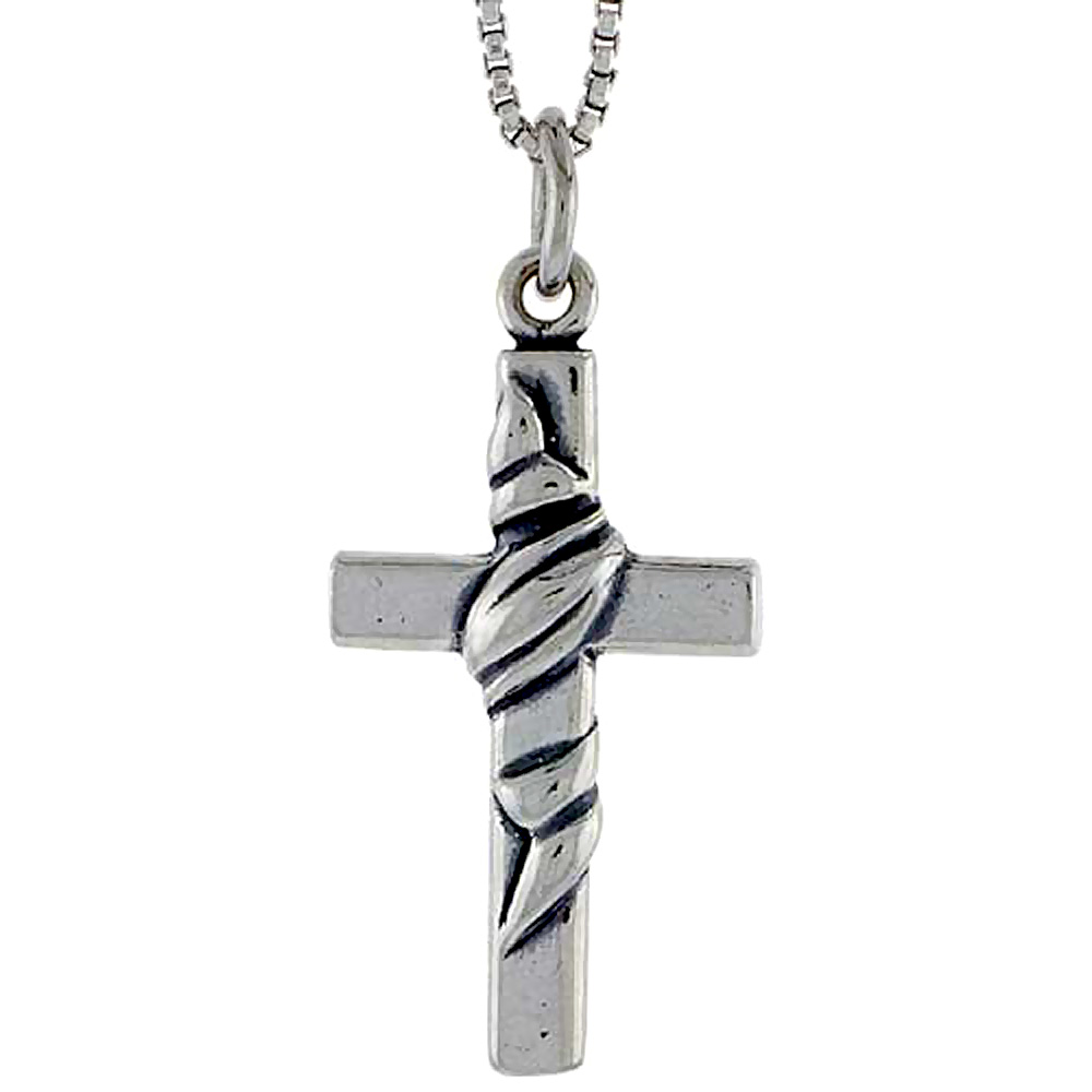 Sterling Silver Cross Charm, 1 inch tall