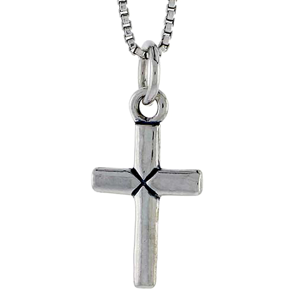 Sterling Silver Cross Charm, 5/8 inch tall