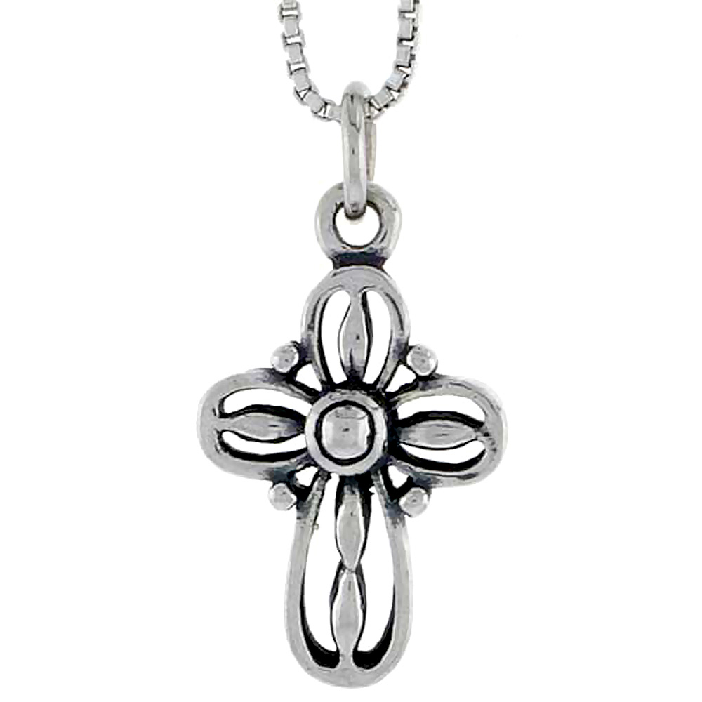 Sterling Silver Cross Charm, 3/4 inch tall