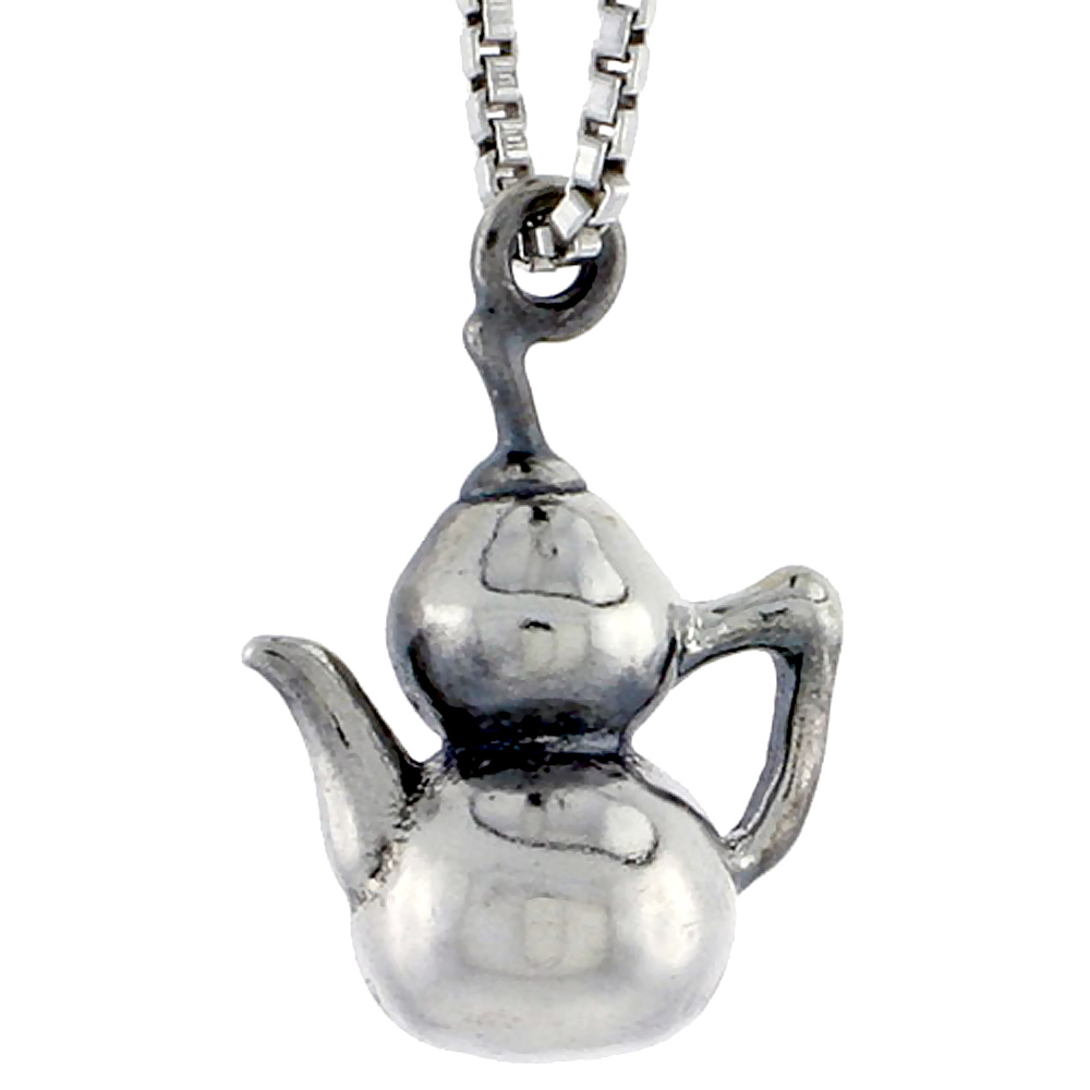 Sterling Silver Tea Pot Charm, 1/2 inch tall