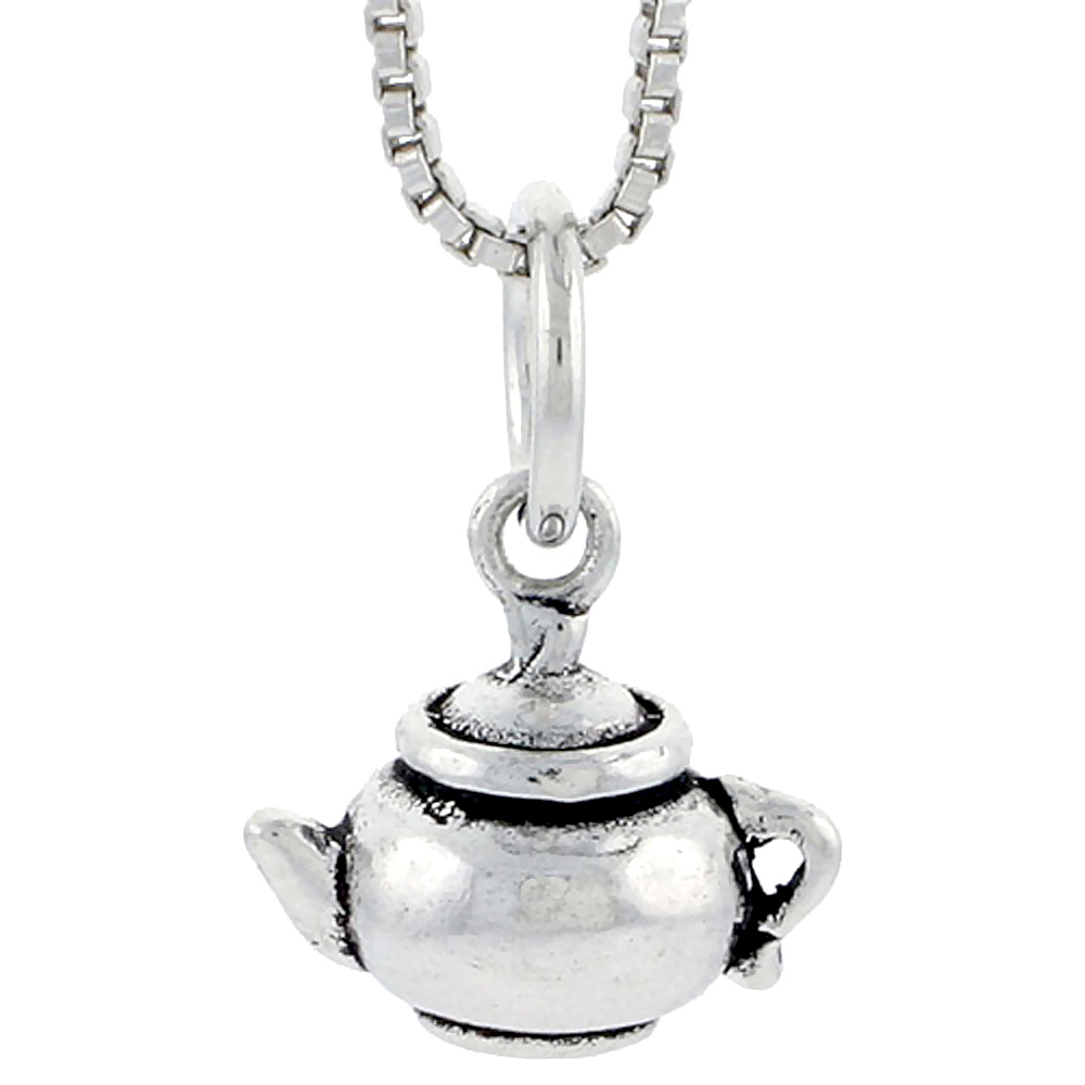 Sterling Silver Tea Pot Charm, 3/8 inch tall