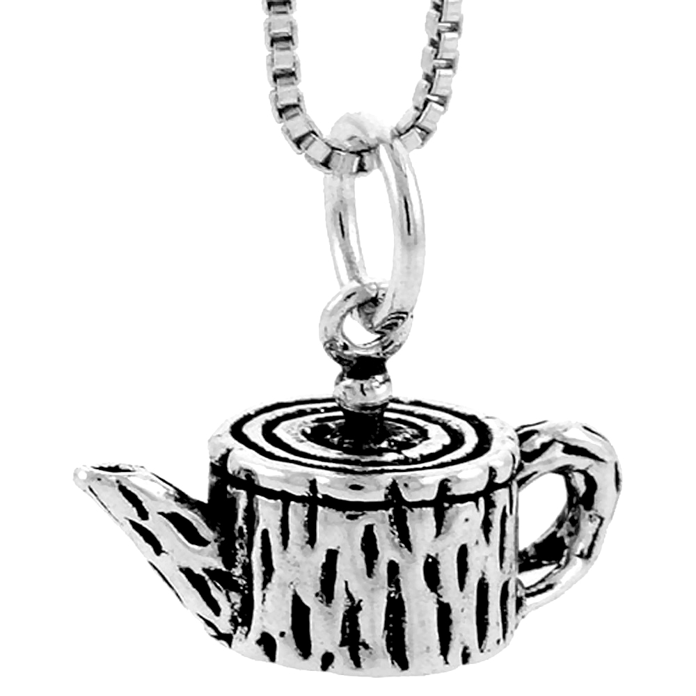 Sterling Silver Tea Pot Charm, 3/8 inch tall