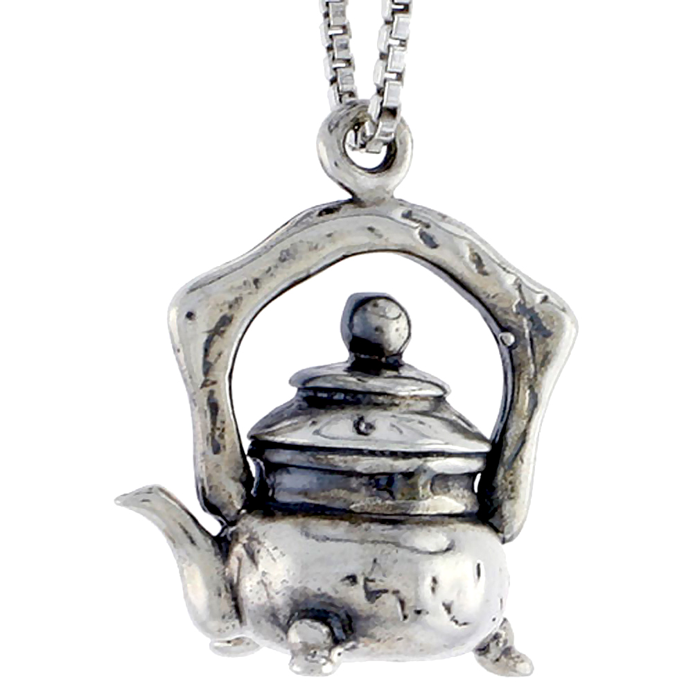 Sterling Silver Tea Pot Charm, 5/8 inch tall