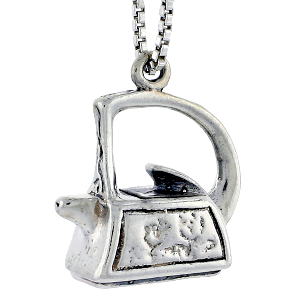 Sterling Silver Tea Kettle Charm, 5/8 inch tall