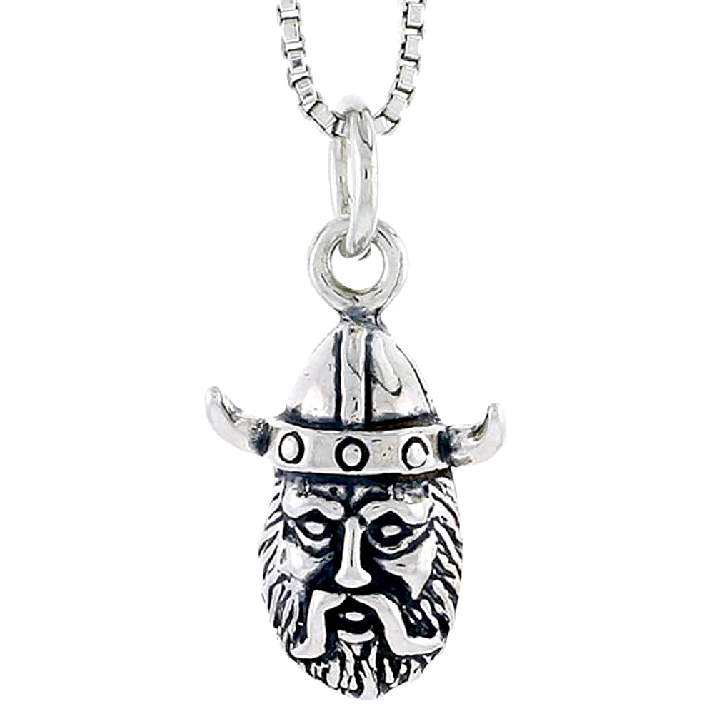 Sterling Silver Viking Charm, 1/2 tall