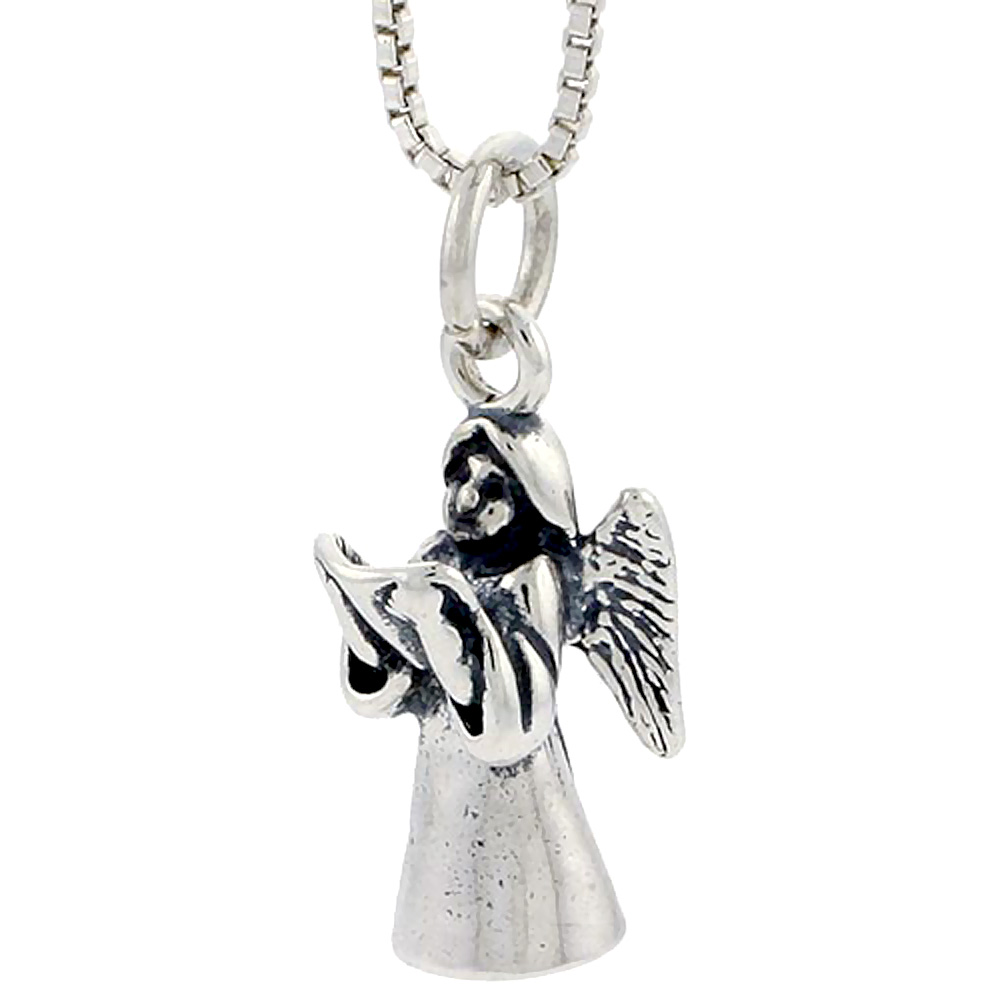 Sterling Silver Angel Charm, 3/4 inch tall