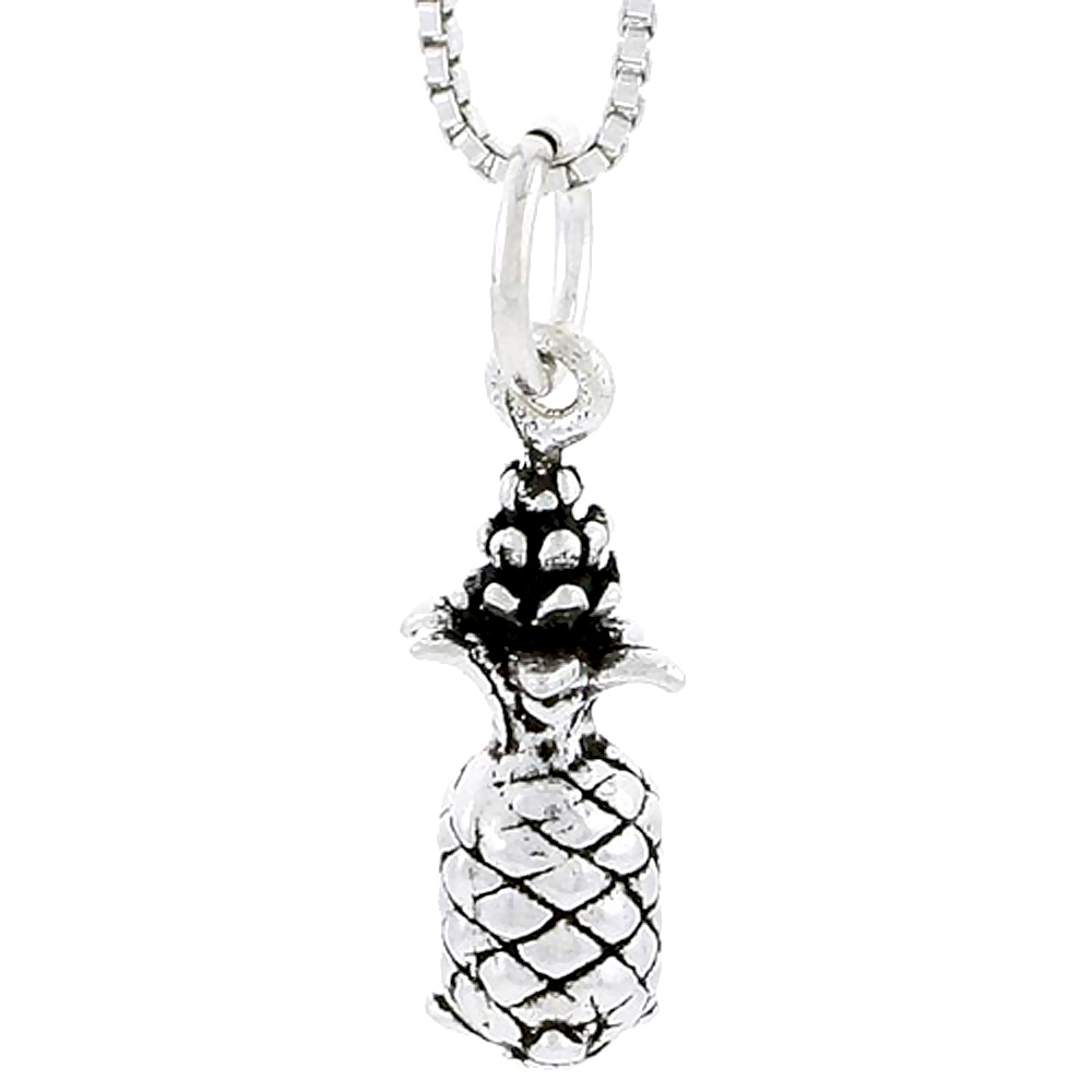 Sterling Silver Pineapple Charm, 5/8 inch tall