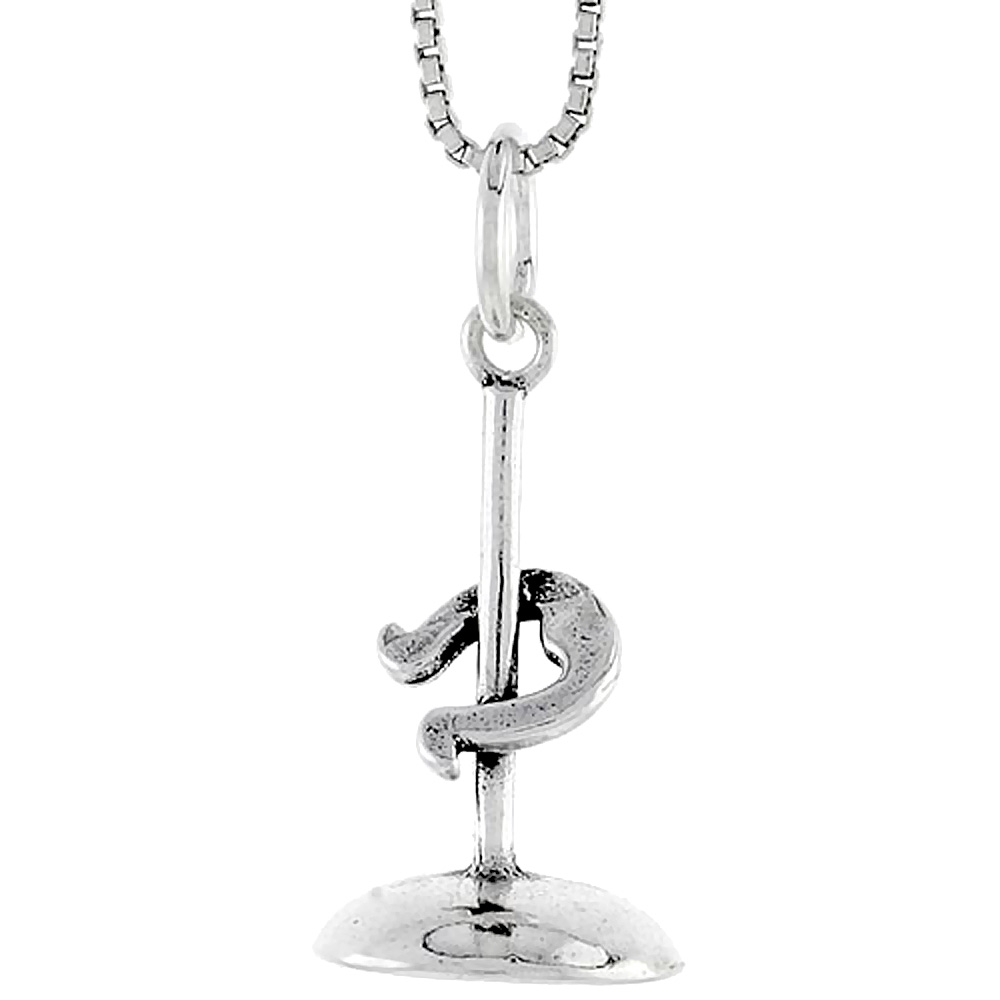 Sterling Silver Horseshoes Game Charm, 3/4 inch tall