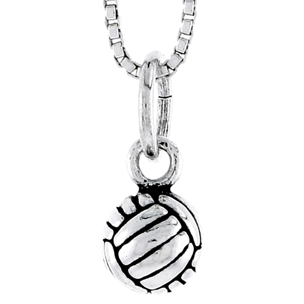 Sterling Silver Volleyball Charm, 1/4 inch tall