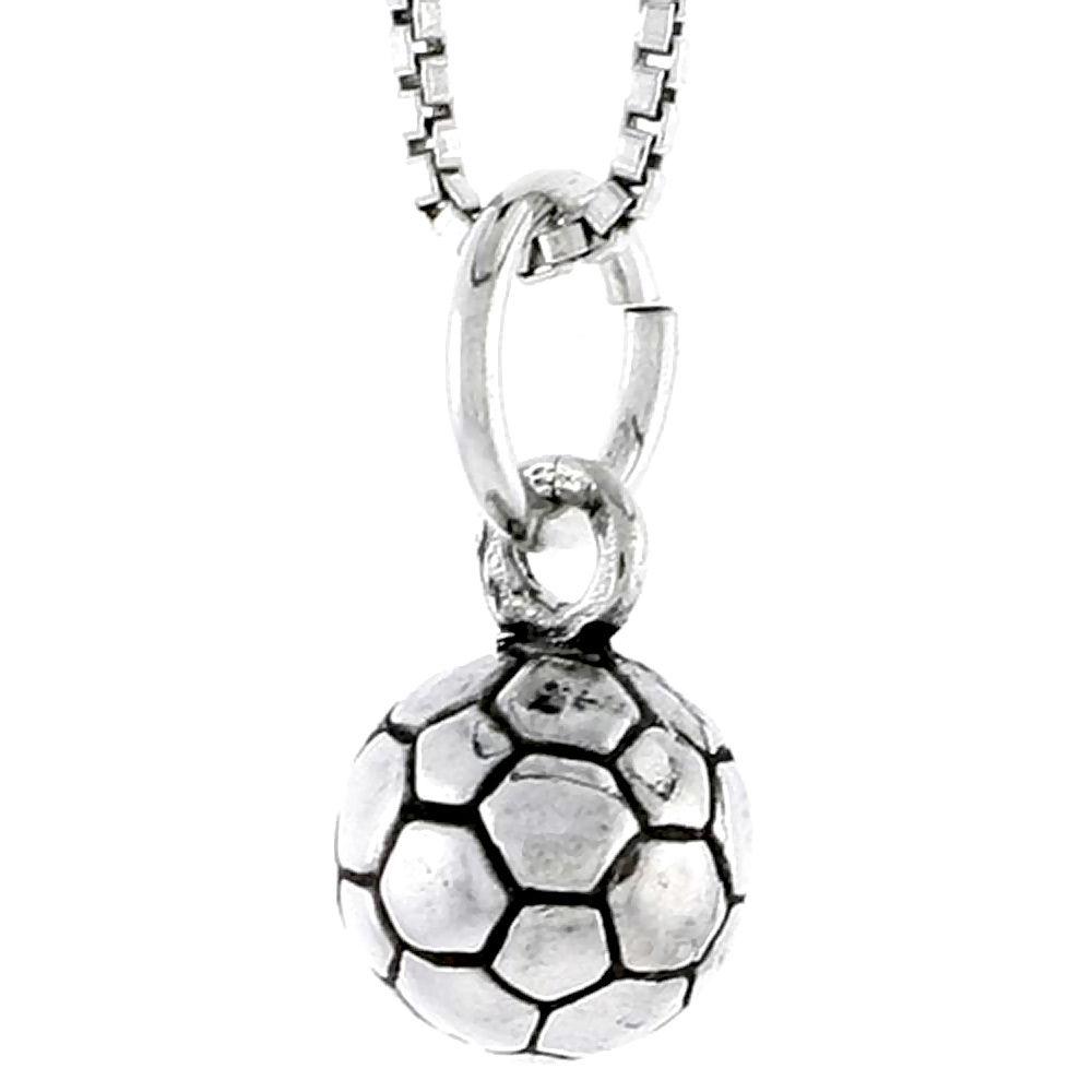 Sterling Silver Soccer Ball Charm, 5/16 inch tall