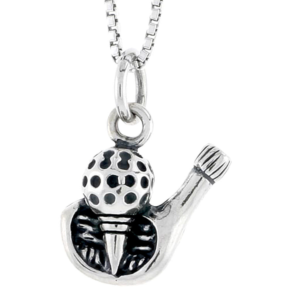 Sterling Silver Golf Ball Charm, 1/2 inch tall