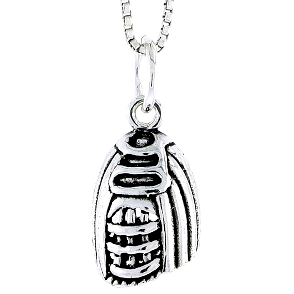 Sterling Silver Baseball Mitt Charm, 5/8 inch tall