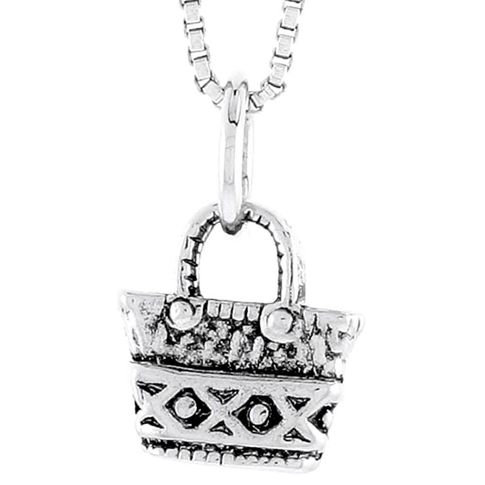 Sterling Silver Bag Charm, 1/2 inch tall