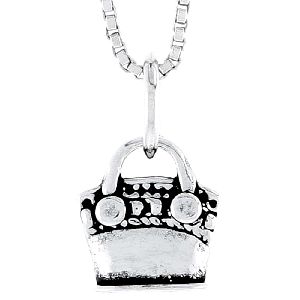 Sterling Silver Bag Charm, 1/2 inch tall